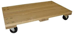 PRO-SOURCE - 1,000 Lb Capacity Hardwood/Polyolefin Solid Top Dolly - 30" Long x 18" Wide x 5" High, 3" Polyolefin Wheels - Eagle Tool & Supply