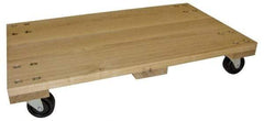 PRO-SOURCE - 1,000 Lb Capacity Hardwood/Rubber Solid Top Dolly - 36" Long x 24" Wide x 5" High, 3" Hard Rubber Wheels - Eagle Tool & Supply