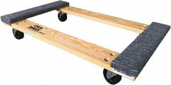 PRO-SOURCE - 1,000 Lb Capacity Hardwood/Carpet Open Carpet Covered Raised Ends Dolly - 30" Long x 18" Wide, 3" Wheels - Eagle Tool & Supply