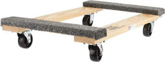 PRO-SOURCE - 900 Lb Capacity Hardwood Furniture Dolly - 30" Long x 18" Wide x 4-1/2" High, 3" Wheels - Eagle Tool & Supply