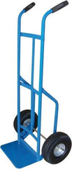 PRO-SOURCE - 600 Lb Capacity 47" OAH Hand Truck - 8 x 14" Base Plate, Dual Grip Handle, Steel, Full Pneumatic Wheels - Eagle Tool & Supply