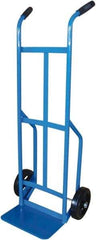 PRO-SOURCE - 800 Lb Capacity 47" OAH Hand Truck - 8 x 14" Base Plate, Dual Grip Handle, Cast Iron, Mold-On Rubber Wheels - Eagle Tool & Supply