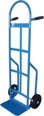 PRO-SOURCE - 800 Lb Capacity 53" OAH Hand Truck - 8 x 14" Base Plate, High Back Dual Grip Handle, Cast Iron, Mold-On Rubber Wheels - Eagle Tool & Supply