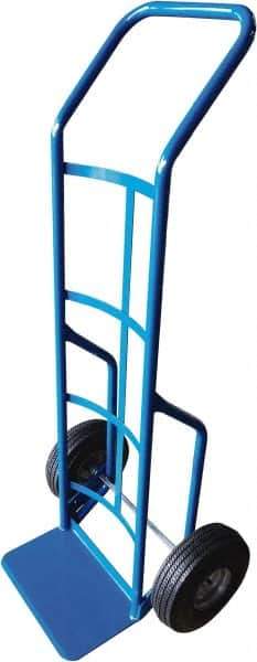PRO-SOURCE - 600 Lb Capacity 52" OAH Hand Truck - 8 x 14" Base Plate, Continuous Swept Back Handle, Steel, Full Pneumatic Wheels - Eagle Tool & Supply