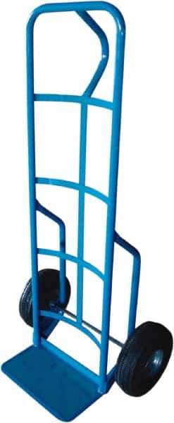 PRO-SOURCE - 600 Lb Capacity 50" OAH Hand Truck - 8 x 14" Base Plate, Loop Handle, Steel, Full Pneumatic Wheels - Eagle Tool & Supply