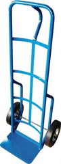 PRO-SOURCE - 800 Lb Capacity 50" OAH Hand Truck - 8 x 14" Base Plate, Loop Handle, Steel, Semi-Pneumatic Wheels - Eagle Tool & Supply