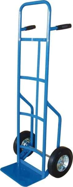 PRO-SOURCE - 600 Lb Capacity 53" OAH Hand Truck - 8 x 14" Base Plate, High Back Dual Grip Handle, Steel, Full Pneumatic Wheels - Eagle Tool & Supply
