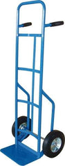 PRO-SOURCE - 600 Lb Capacity 53" OAH Hand Truck - 8 x 14" Base Plate, High Back Dual Grip Handle, Steel, Full Pneumatic Wheels - Eagle Tool & Supply