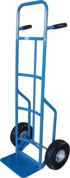 PRO-SOURCE - 800 Lb Capacity 53" OAH Hand Truck - 8 x 14" Base Plate, High Back Dual Grip Handle, Steel, Semi-Pneumatic Wheels - Eagle Tool & Supply