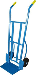 PRO-SOURCE - 900 Lb Capacity 54-1/2" OAH Warehouse Hand Truck - 10 x 16-1/2" Base Plate, Dual Handle, Steel, Mold-On Rubber Wheels - Eagle Tool & Supply