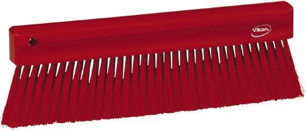 Vikan - Polyester Counter Brush - 2" Bristle Length, 11" Long x 1-1/4" Wide Head, Red - Eagle Tool & Supply