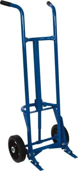 PRO-SOURCE - 1,000 Lb Load Capacity, 55 Gal Drum Hand Truck - 23-3/4" Wide x 61" High, 2 Wheels - Eagle Tool & Supply