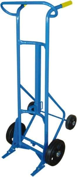 PRO-SOURCE - 1,000 Lb Load Capacity, 55 Gal Drum Hand Truck - 24" Wide x 60" High, 4 Wheels - Eagle Tool & Supply