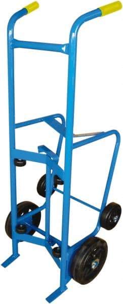 PRO-SOURCE - 1,000 Lb Load Capacity, 55 Gal Drum Hand Truck - 24" Wide x 56-1/2" High, 4 Wheels - Eagle Tool & Supply