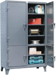 Strong Hold - 8 Shelf Locking Storage Cabinet - Steel, 48" Wide x 24" Deep x 78" High, Dark Gray - Eagle Tool & Supply