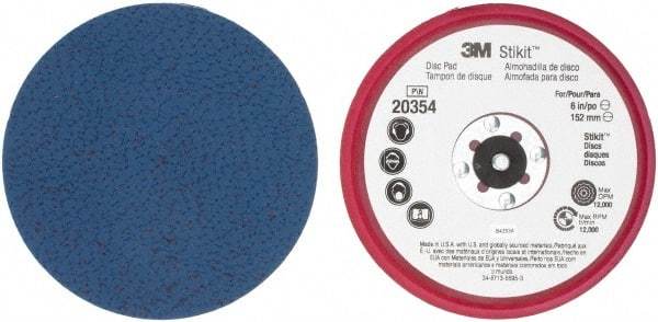 3M - 6" Diam Adhesive/PSA Disc Backing Pad - Firm Density, 12,000 RPM - Eagle Tool & Supply