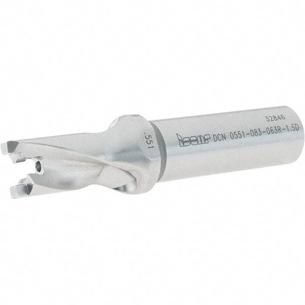 Iscar - 0.551" to 0.567" Diam, 1.5xD, 0.83" Max Depth, 5/8" Shank Diam, 3.51" OAL, Replaceable-Tip Drill - FCP, ICK, ICK-2M, ICM, ICN, ICP, iCP-2M Insert, 14 Seat Size, 93845733 Toolholder, Series SumoCham - Eagle Tool & Supply