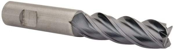 Kennametal - 3/4", 2-1/4" LOC, 3/4" Shank Diam, 5" OAL, 4 Flute, Solid Carbide Square End Mill - Single End, AlTiN Finish, Spiral Flute, Variable° Helix, Centercutting, Right Hand Cut, Right Hand Flute, Series HPHV - Eagle Tool & Supply