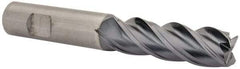 Kennametal - 3/4", 2-1/4" LOC, 3/4" Shank Diam, 5" OAL, 4 Flute, Solid Carbide Square End Mill - Single End, AlTiN Finish, Spiral Flute, Variable° Helix, Centercutting, Right Hand Cut, Right Hand Flute, Series HPHV - Eagle Tool & Supply