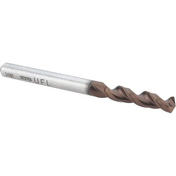Walter-Titex - 3/16" 130° Parabolic Flute Cobalt Screw Machine Drill Bit - AlCrN Finish, Right Hand Cut, 26mm Flute Length, 62mm OAL, Conical+U Point, Straight Shank - Eagle Tool & Supply