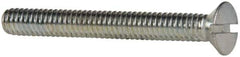 Value Collection - 1/4-20 UNC, 2-1/4" OAL Slotted Drive Machine Screw - Flat Head, Grade 2 Steel, Zinc-Plated Finish, Without Washer - Eagle Tool & Supply
