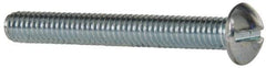 Value Collection - 5/16-18 UNC, 2-1/2" Length Under Head Slotted Drive Machine Screw - Round Head, Grade 2 Steel, Zinc-Plated Finish, Without Washer - Eagle Tool & Supply