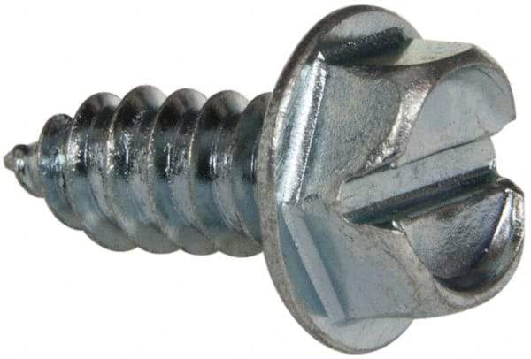 Value Collection - #14 Hex Washer Head Slotted Sheet Metal Screw - Steel, 5/8" Length Under Head, Grade 2 - Eagle Tool & Supply
