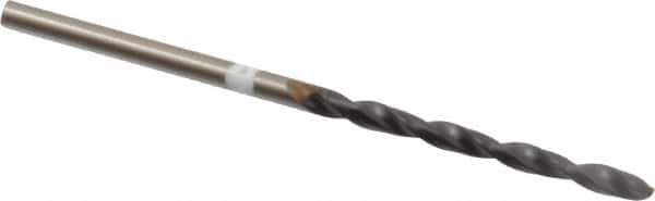 Accupro - 3/32" 118° Cobalt Jobber Drill - TiAlN Finish, Right Hand Cut, Parabolic Flute, Straight Shank, 57mm OAL, DX Point - Eagle Tool & Supply