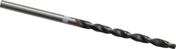 Accupro - #39 118° Cobalt Jobber Drill - TiAlN Finish, Right Hand Cut, Parabolic Flute, Straight Shank, 57mm OAL, DX Point - Eagle Tool & Supply