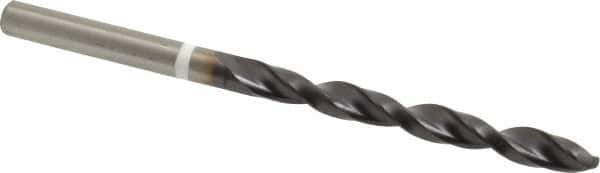 Accupro - 7/32" 118° Cobalt Jobber Drill - TiAlN Finish, Right Hand Cut, Parabolic Flute, Straight Shank, 93mm OAL, DX Point - Eagle Tool & Supply