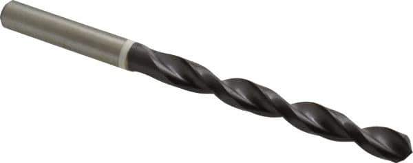 Accupro - 7.5mm 118° Cobalt Jobber Drill - TiAlN Finish, Right Hand Cut, Parabolic Flute, Straight Shank, 109mm OAL, DX Point - Eagle Tool & Supply