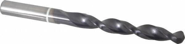 Accupro - 7/16" 118° Cobalt Jobber Drill - TiAlN Finish, Right Hand Cut, Parabolic Flute, Straight Shank, 142mm OAL, DX Point - Eagle Tool & Supply