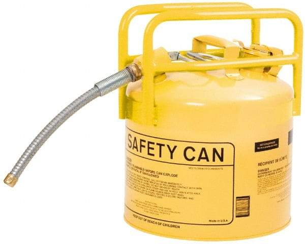 Eagle - 5 Gal Galvanized Steel Type II DOT Safety Can - 15-3/4" High x 12-1/2" Diam, Yellow - Eagle Tool & Supply