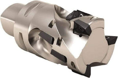 Seco - 54mm Cut Diam, 47mm Max Depth of Cut, 112mm OAL, Indexable Square Shoulder Helical End Mill - XO.. 1806 Inserts, C5 Modular Connection, 90° Lead Angle, Through Coolant, Series Power Turbo - Eagle Tool & Supply