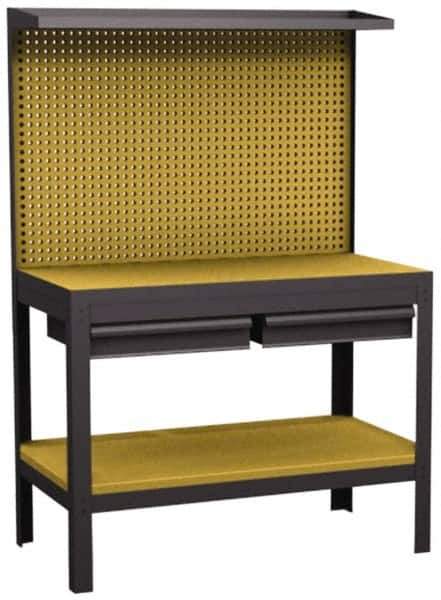 Value Collection - 42 Wide x 21-1/2" Deep x 60" High, Wood Workbench - Low Density Fiber Board Top, Fixed Legs - Eagle Tool & Supply