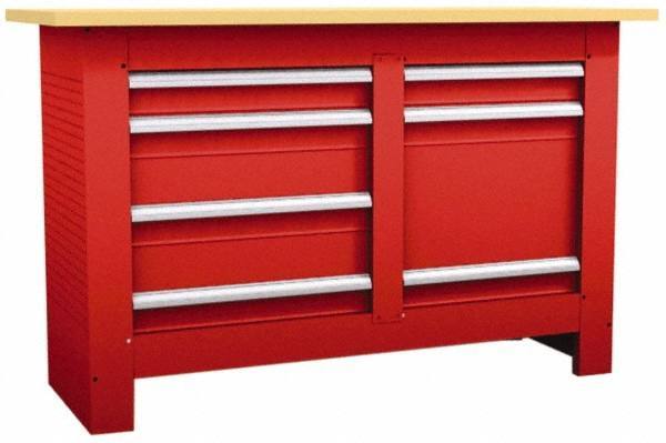 Value Collection - 60 Wide x 24" Deep x 37-1/4" High, Fiberboard Workbench - Straight Edge, Fixed Legs - Eagle Tool & Supply