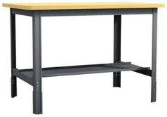 Value Collection - 60 Wide x 30" Deep x 29" High, Flakeboard Workbench - Comfort Edge, Adjustable Height Legs - Eagle Tool & Supply