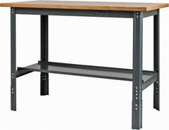 Value Collection - 48 Wide x 24" Deep x 29" High, Flakeboard Workbench - Comfort Edge, Adjustable Height Legs - Eagle Tool & Supply