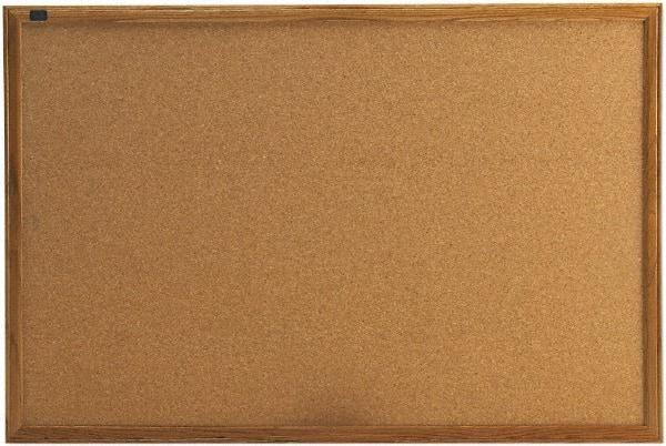 Quartet - 36" Wide x 24" High Open Cork Bulletin Board - Natural (Color) - Eagle Tool & Supply