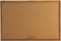 Quartet - 36" Wide x 24" High Open Cork Bulletin Board - Natural (Color) - Eagle Tool & Supply