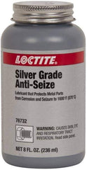 Loctite - 8 oz Can High Temperature Anti-Seize Lubricant - Silver Colored, 1,600°F, Silver Colored, Water Resistant - Eagle Tool & Supply