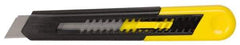 Stanley - Snap Utility Knife - 4.33" Blade, Yellow Handle, 1 Blade Included - Eagle Tool & Supply