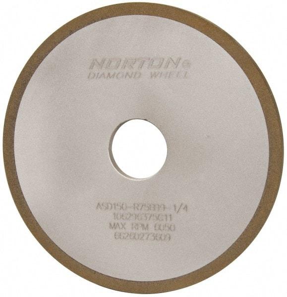 Norton - 6" Diam x 1-1/4" Hole x 1/4" Thick, 150 Grit Surface Grinding Wheel - Diamond, Type 1A1, Very Fine Grade, Resinoid Bond - Eagle Tool & Supply
