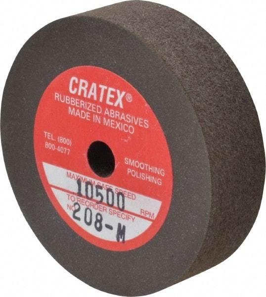 Cratex - 2" Diam x 1/4" Hole x 1/2" Thick, Surface Grinding Wheel - Silicon Carbide, Medium Grade, 10,500 Max RPM, Rubber Bond, No Recess - Eagle Tool & Supply