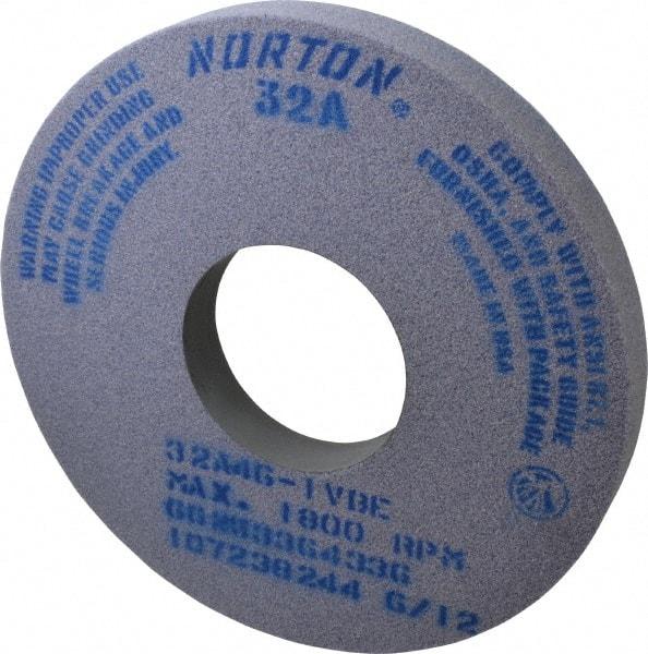 Norton - 14" Diam x 5" Hole x 1-1/2" Thick, I Hardness, 46 Grit Surface Grinding Wheel - Aluminum Oxide, Type 1, Coarse Grade, 1,800 Max RPM, Vitrified Bond, No Recess - Eagle Tool & Supply