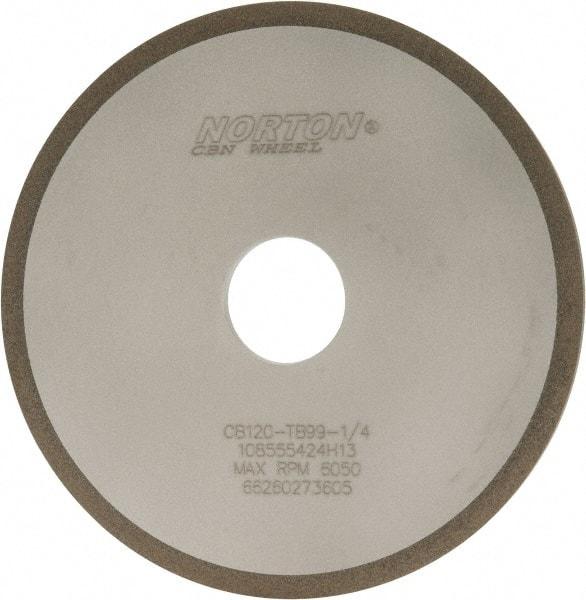 Norton - 6" Diam x 1-1/4" Hole x 1/4" Thick, 120 Grit Surface Grinding Wheel - CBN, Type 1A1, Fine Grade, Resinoid Bond - Eagle Tool & Supply