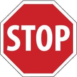 NMC - "Stop", 24" Wide x 24" High, Aluminum Stop & Yield Signs - 0.08" Thick, White on Red, High Intensity Reflectivity, Octagon, Post Mount - Eagle Tool & Supply
