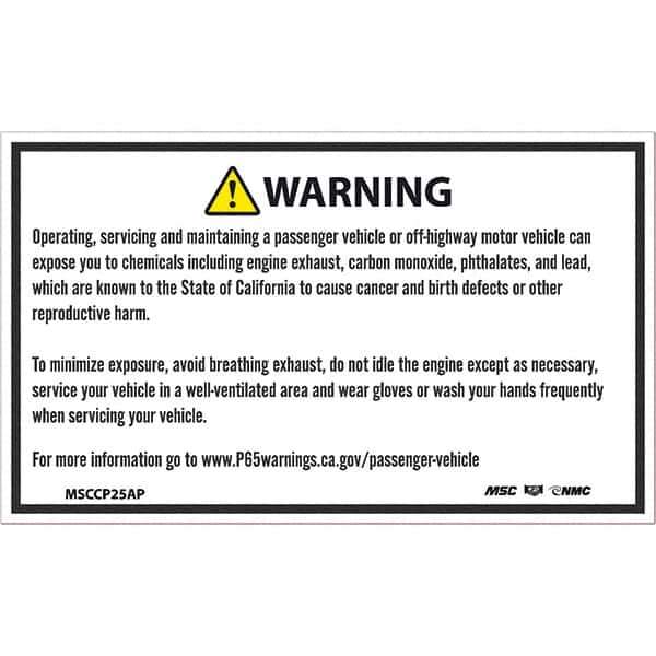 NMC - Safety & Facility Labels Message Type: Hazardous Materials Header: WARNING - Eagle Tool & Supply