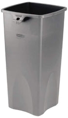 Rubbermaid - 23 Gal Gray Square Trash Can - Polyethylene, 30.9" High x 16-1/2" Long x 15-1/2" Wide - Eagle Tool & Supply