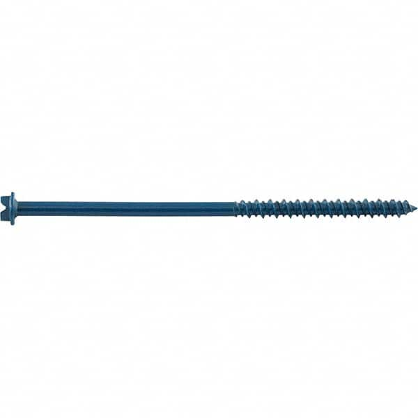 3/16″ Diam, 1-1/4 Length Under Head, Hex Drive Concrete Screw & Masonry Fastener Carbon Steel, Blue StalGard Finish